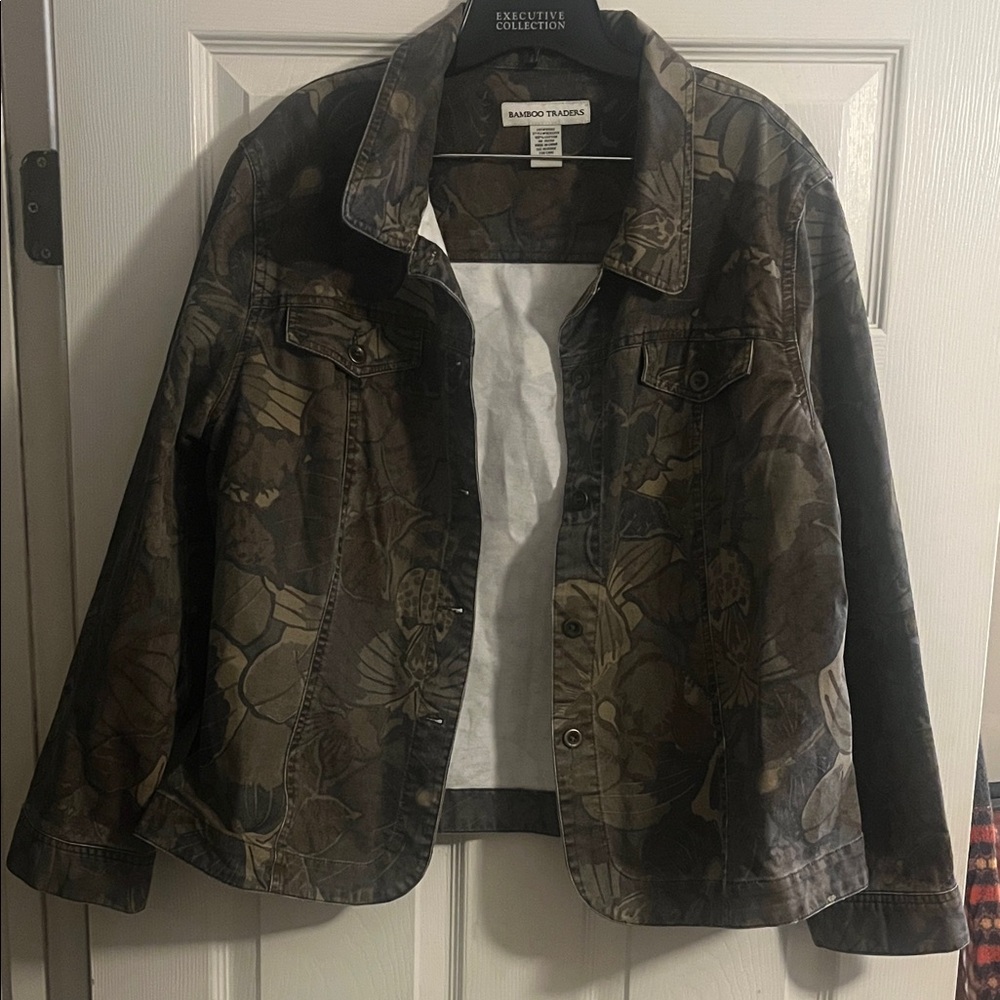 Bamboo Traders Women's Jean Jacket - Brown Floral
